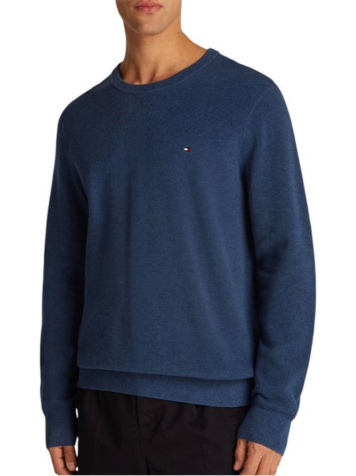Maglioncino uomo blu in cotone Tommy Hilfiger | MW0MW36347DVI